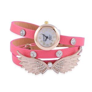 4 FOR $20 STRADA Wrap Watch with Pink